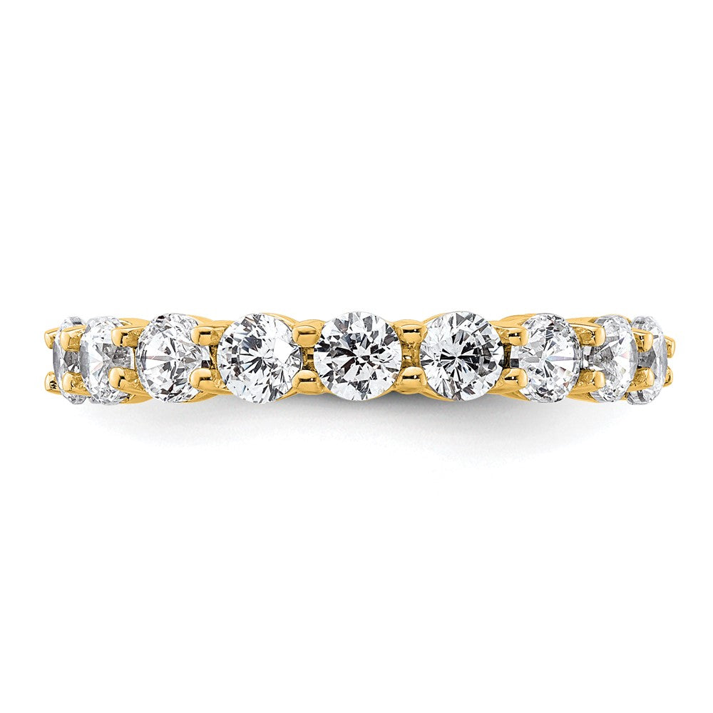 14k Polished Size 4.5 Shared Prong 2 carat Diamond Complete Eternity Band