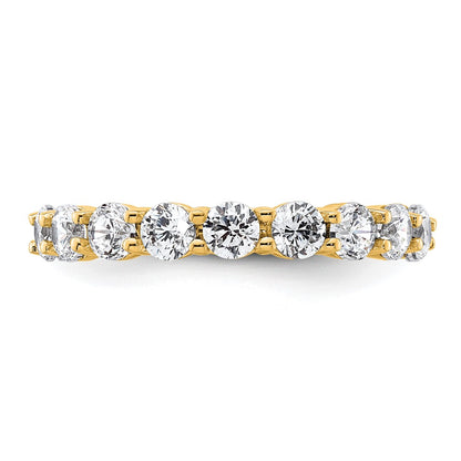 14k Polished Size 4.5 Shared Prong 2 carat Diamond Complete Eternity Band