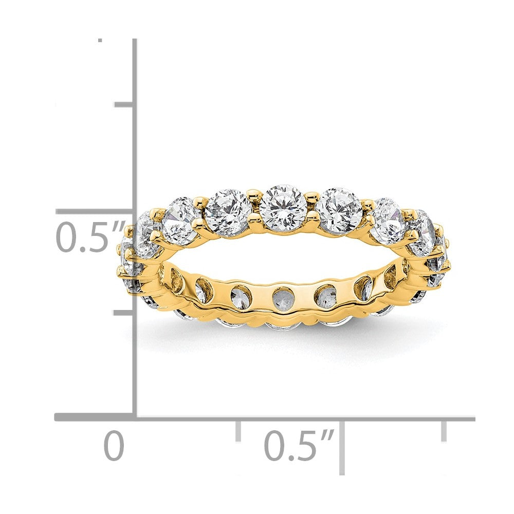 14k Polished Size 4.5 Shared Prong 2 carat Diamond Complete Eternity Band