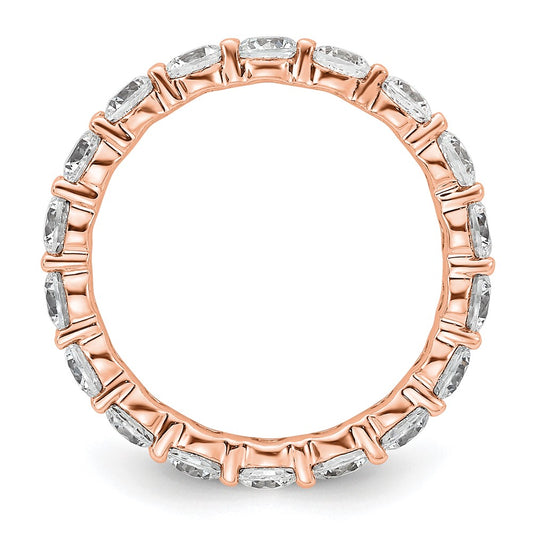 14k Rose Gold Polished Size 5.5 Shared Prong 2 carat Diamond Complete Eternity Band