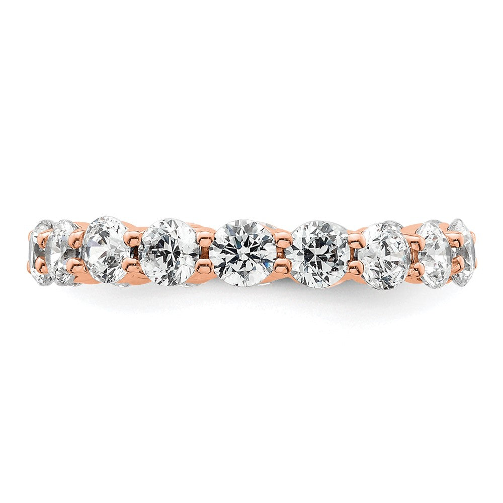 14k Rose Gold Polished Size 5.5 Shared Prong 2 carat Diamond Complete Eternity Band