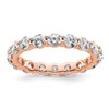 14k Rose Gold Polished Size 5.5 Shared Prong 2 carat Diamond Complete Eternity Band