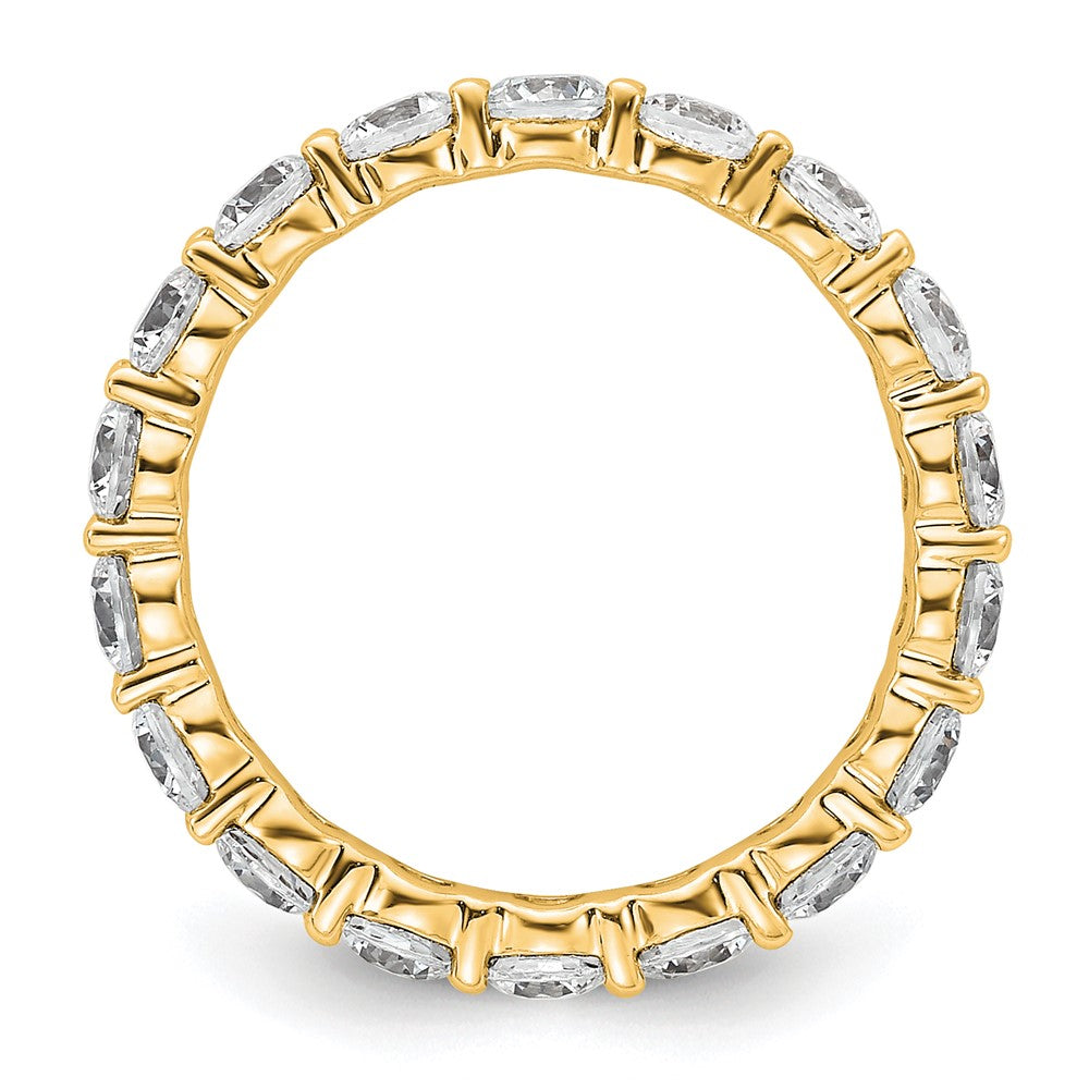 14k Polished Size 5 Shared Prong 2 carat Diamond Complete Eternity Band