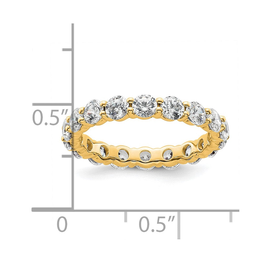 14k Polished Size 5 Shared Prong 2 carat Diamond Complete Eternity Band