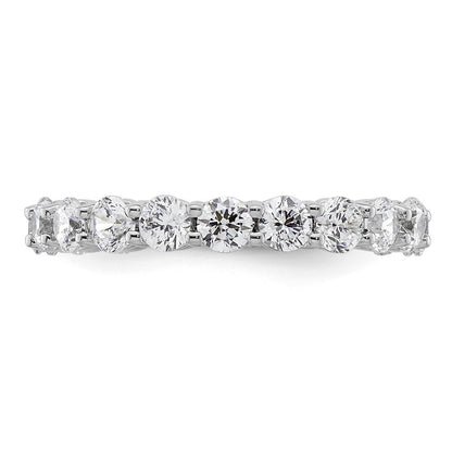 14k White Gold Polished Size 6 Shared Prong 2 carat Diamond Complete Eternity Band