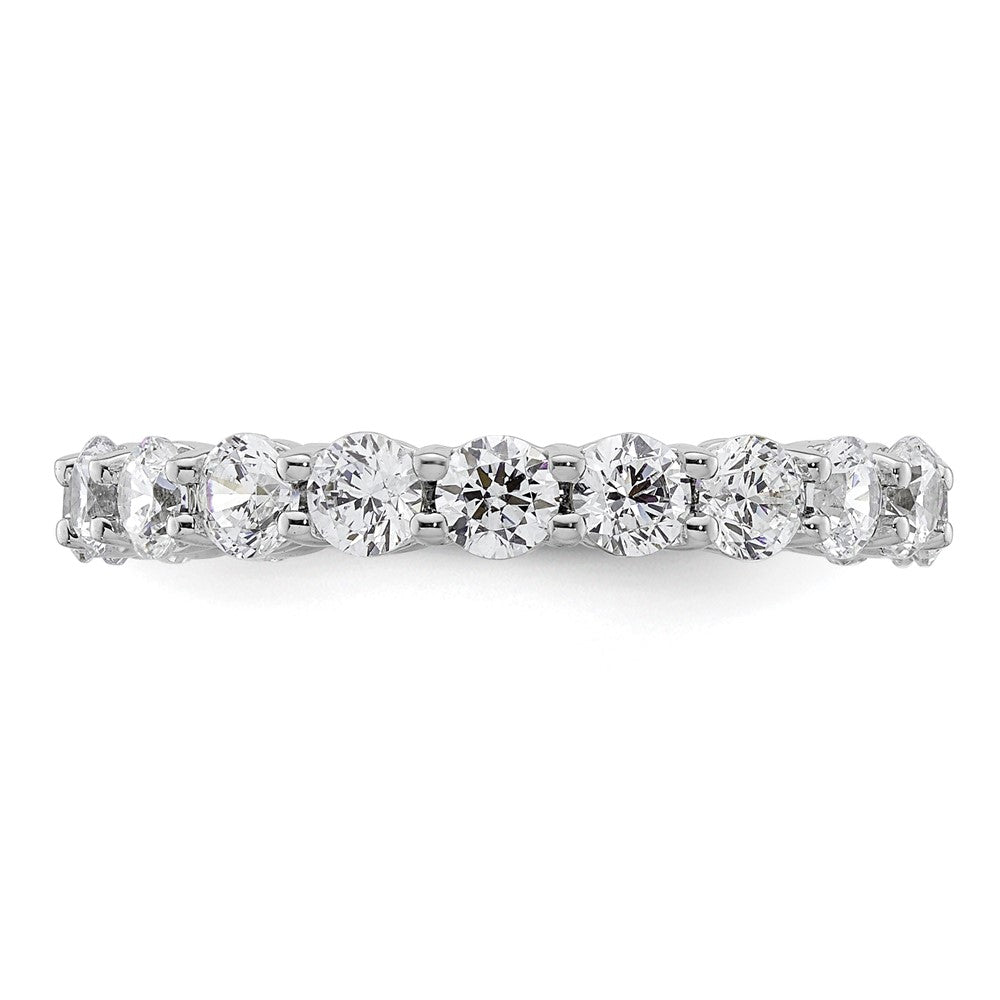14k White Gold Polished Size 6.5 Shared Prong 2 carat Diamond Complete Eternity Band