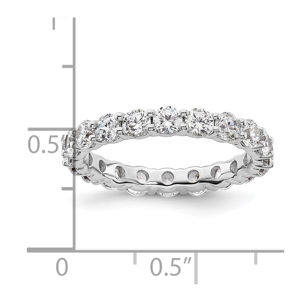 14k White Gold Polished Size 6.5 Shared Prong 2 carat Diamond Complete Eternity Band