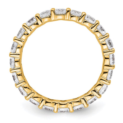 14k Polished Size 6 Shared Prong 2 carat Diamond Complete Eternity Band