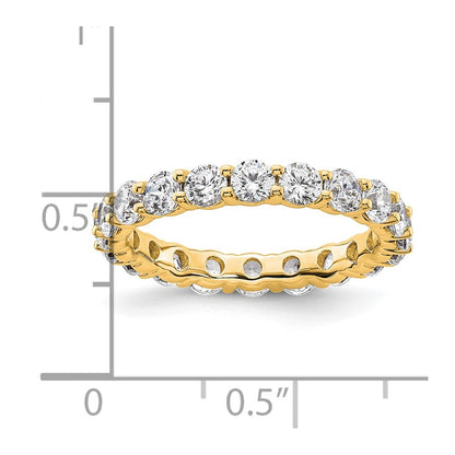 14k Polished Size 6 Shared Prong 2 carat Diamond Complete Eternity Band
