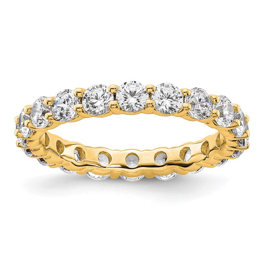 14k Polished Size 6.5 Shared Prong 2 carat Diamond Complete Eternity Band