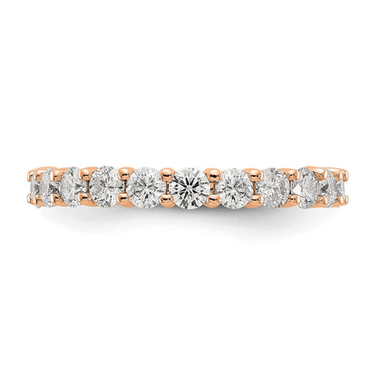 14k Rose Gold Polished Size 7.5 Shared Prong 2 carat Diamond Complete Eternity Band