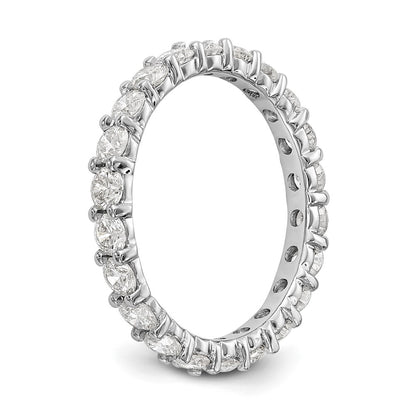 14k White Gold 2 carat Lab Grown Diamond VS/SI+ G+ Complete Size 4.5 Shared Prong Eternity Band