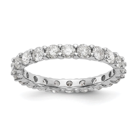 14k White Gold 2 carat Lab Grown Diamond VS/SI+ G+ Complete Size 5.5 Shared Prong Eternity Band