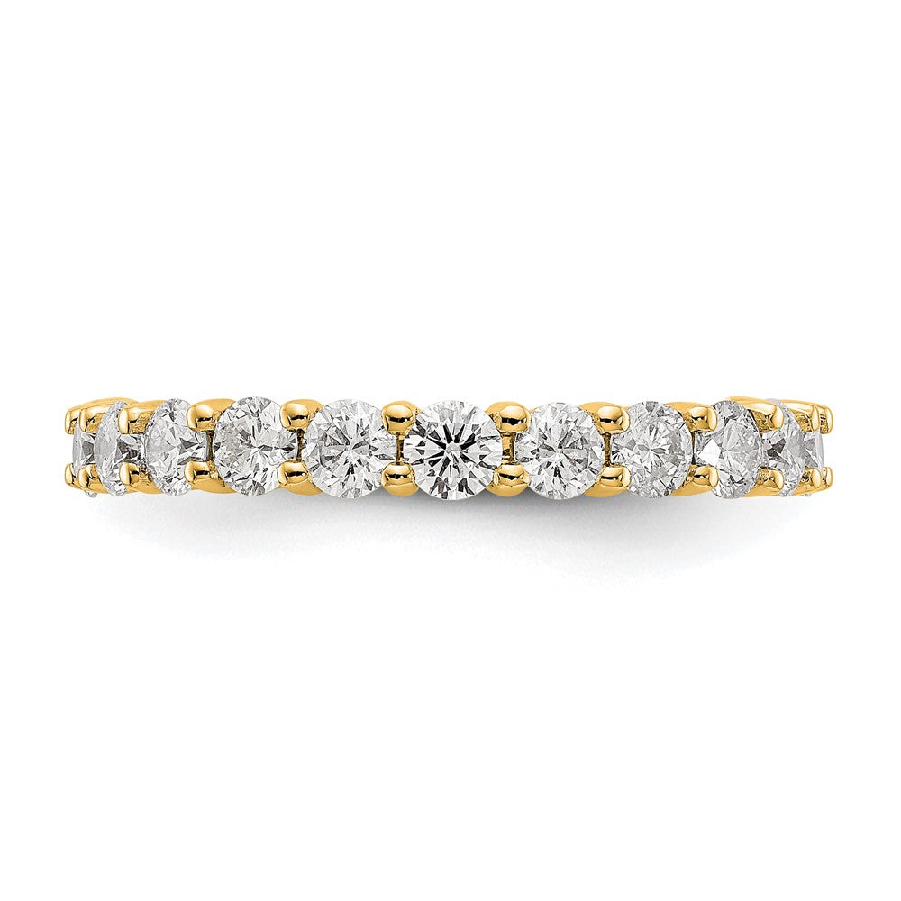 14k Polished Size 7 Shared Prong 2 carat Diamond Complete Eternity Band