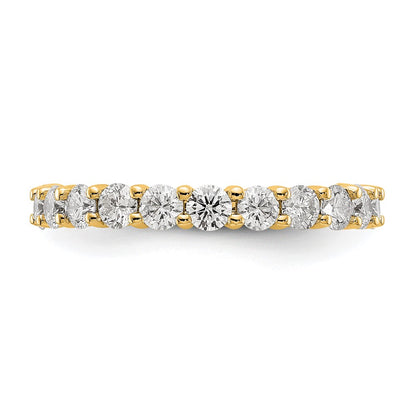 14k Polished Size 7.5 Shared Prong 2 carat Diamond Complete Eternity Band