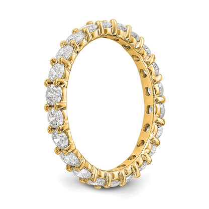 14k Polished Size 7.5 Shared Prong 2 carat Diamond Complete Eternity Band