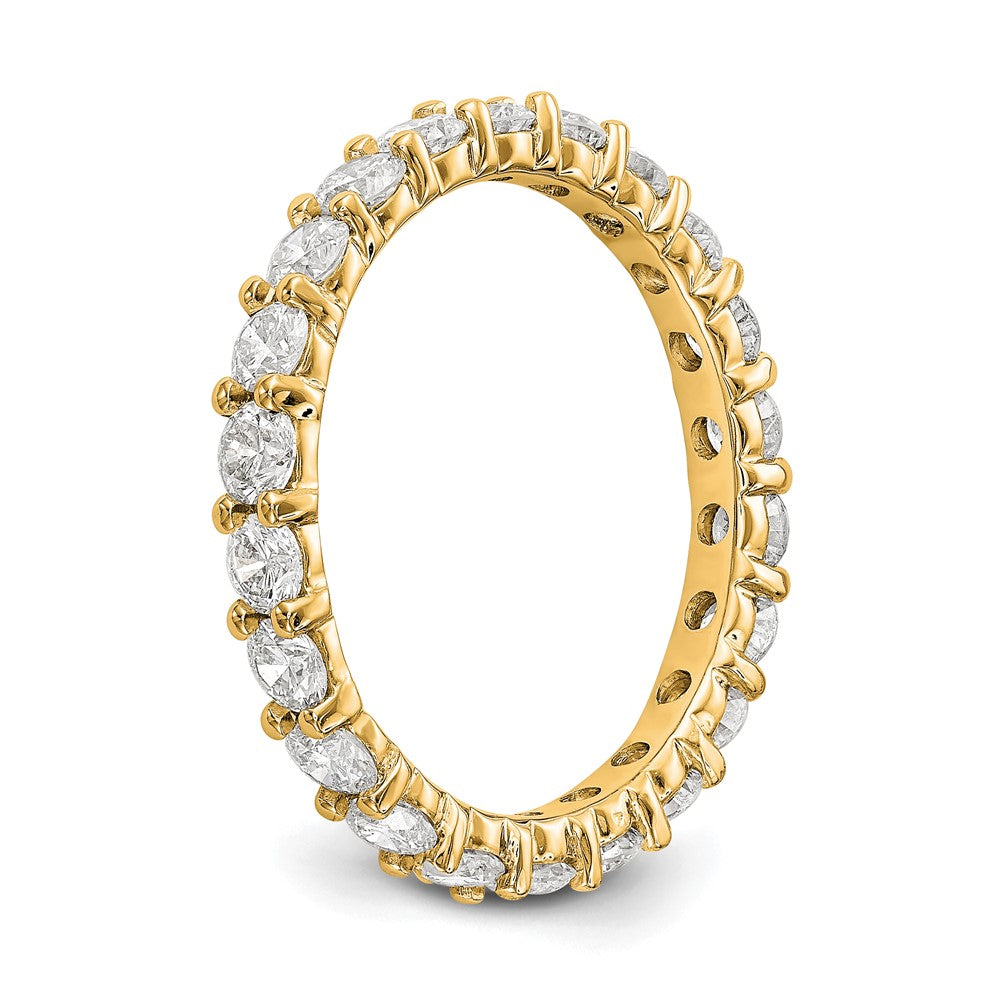 14k Polished Size 7 Shared Prong 2 carat Diamond Complete Eternity Band
