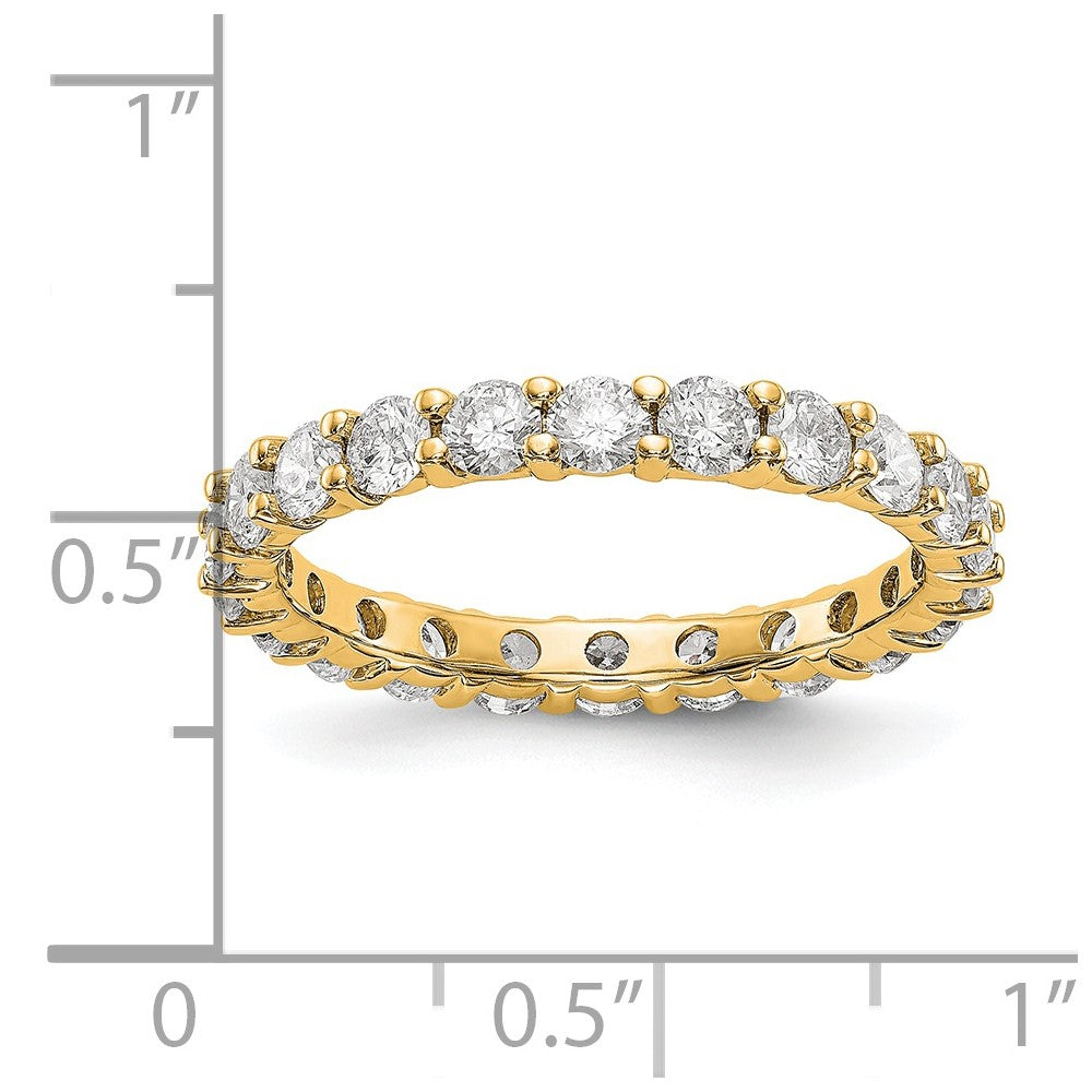 14k Polished Size 7 Shared Prong 2 carat Diamond Complete Eternity Band