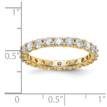 14k Polished Size 7.5 Shared Prong 2 carat Diamond Complete Eternity Band