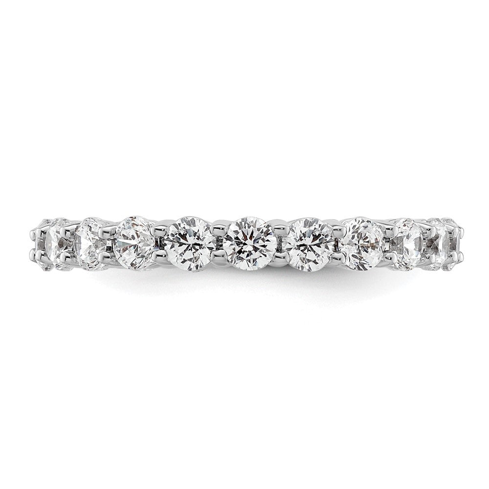 14k White Gold Polished Size 8.5 Shared Prong 2 carat Diamond Complete Eternity Band