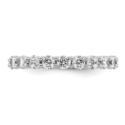 14k White Gold Polished Size 8.5 Shared Prong 2 carat Diamond Complete Eternity Band