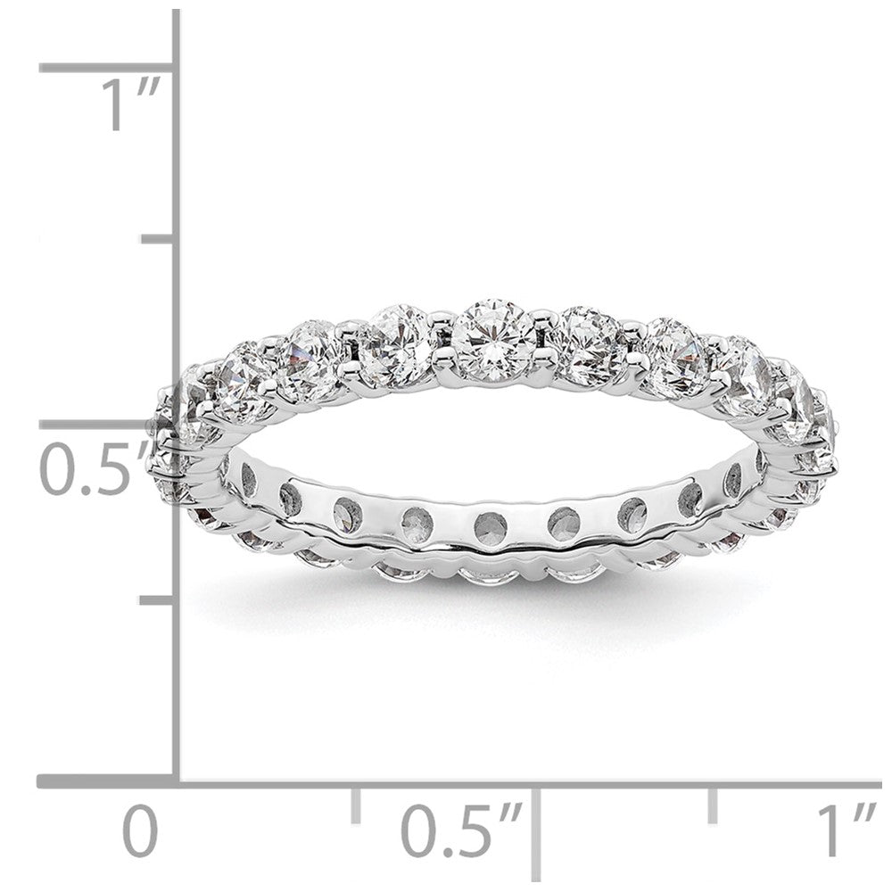 14k White Gold Polished Size 8.5 Shared Prong 2 carat Diamond Complete Eternity Band