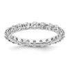 14k White Gold Polished Size 8 Shared Prong 2 carat Diamond Complete Eternity Band