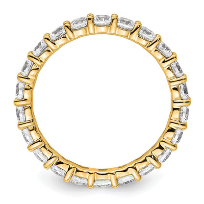 14k Polished Size 8.5 Shared Prong 2 carat Diamond Complete Eternity Band