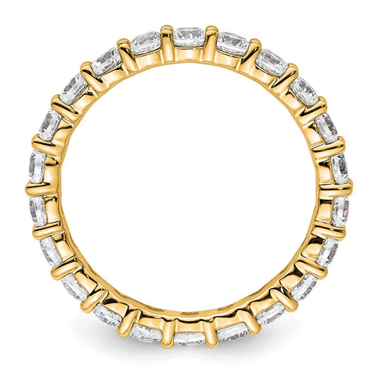 14k Polished Size 8.5 Shared Prong 2 carat Diamond Complete Eternity Band