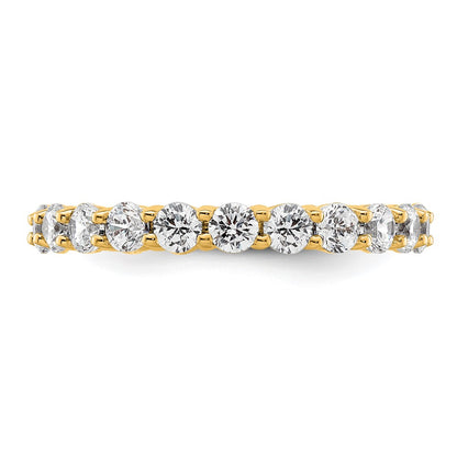 14k Polished Size 8.5 Shared Prong 2 carat Diamond Complete Eternity Band