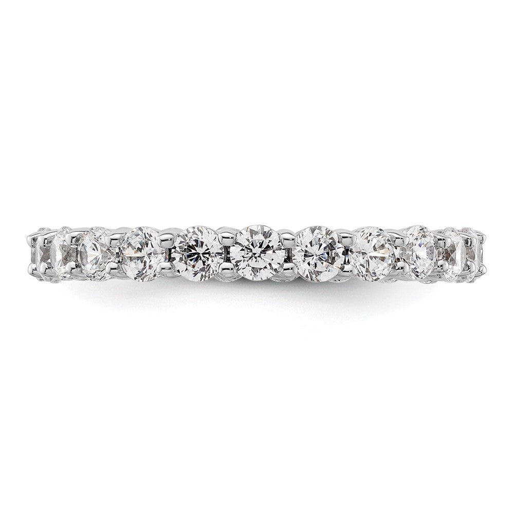 14k White Gold Polished Size 9 Shared Prong 2 carat Diamond Complete Eternity Band