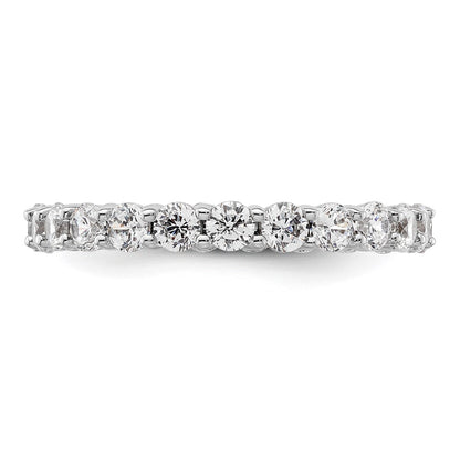 14k White Gold Polished Size 9 Shared Prong 2 carat Diamond Complete Eternity Band
