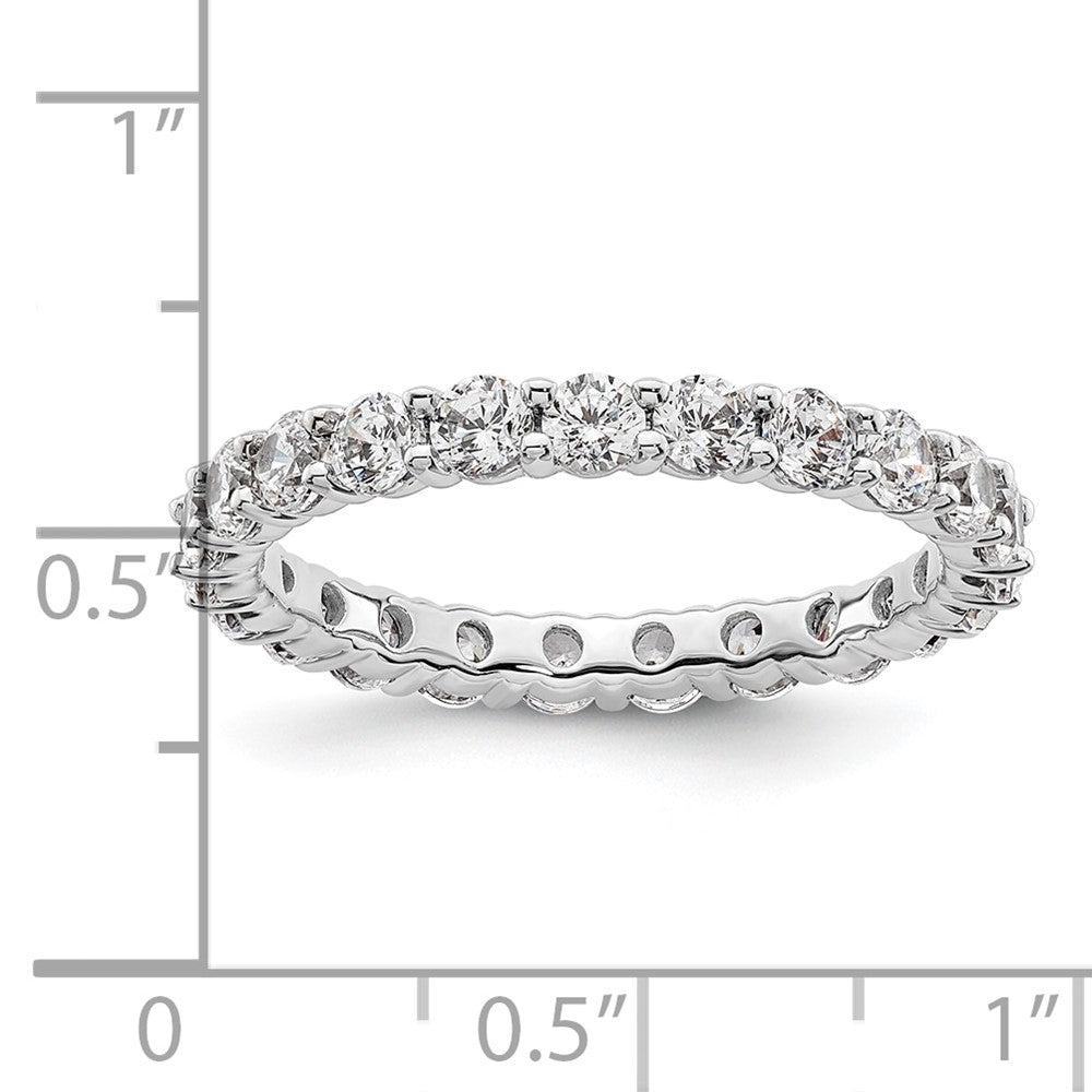 14k White Gold Polished Size 9 Shared Prong 2 carat Diamond Complete Eternity Band