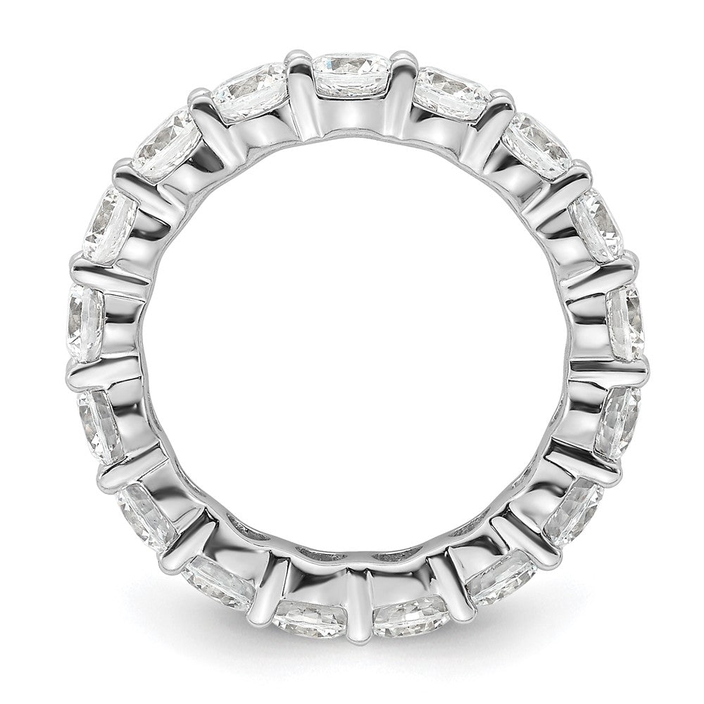 14k White Gold Polished Size 5.5 Shared Prong 3 carat Diamond Complete Eternity Band