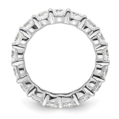 14k White Gold Polished Size 5.5 Shared Prong 3 carat Diamond Complete Eternity Band