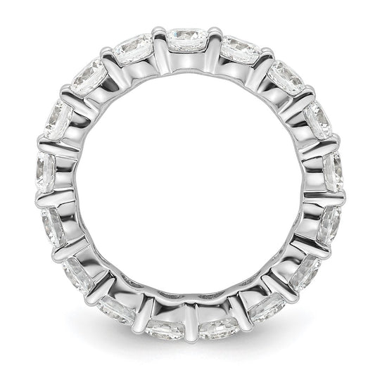 14k White Gold Polished Size 5.5 Shared Prong 3 carat Diamond Complete Eternity Band