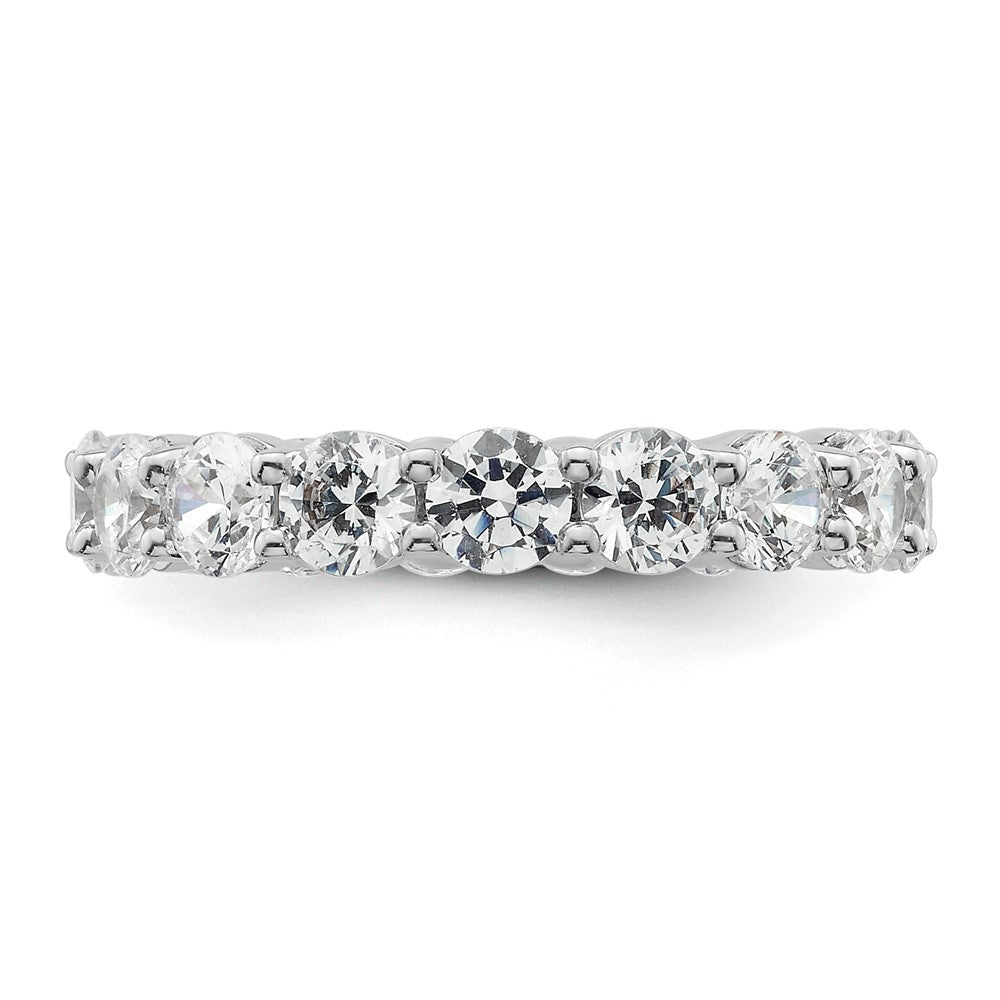 14k White Gold Polished Size 5.5 Shared Prong 3 carat Diamond Complete Eternity Band