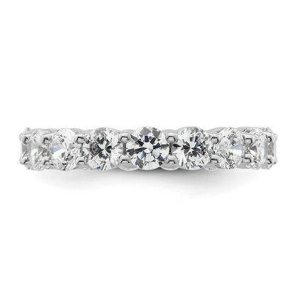 14k White Gold Polished Size 5.5 Shared Prong 3 carat Diamond Complete Eternity Band