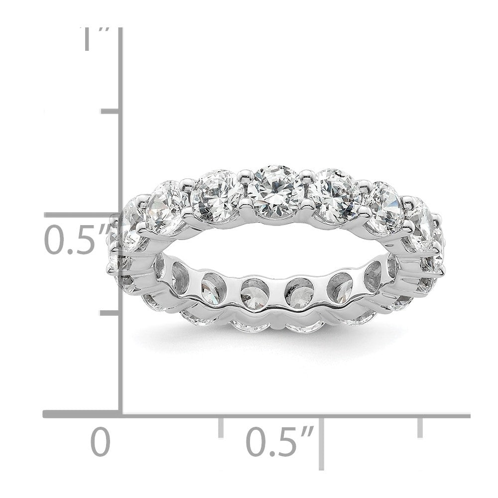 14k White Gold Polished Size 5.5 Shared Prong 3 carat Diamond Complete Eternity Band