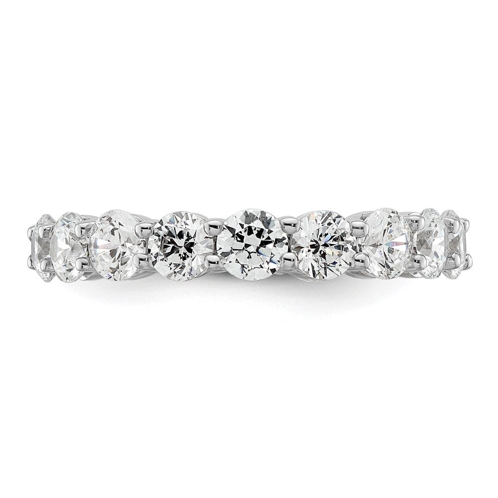 14k White Gold Polished Size 6 Shared Prong 3 carat Diamond Complete Eternity Band