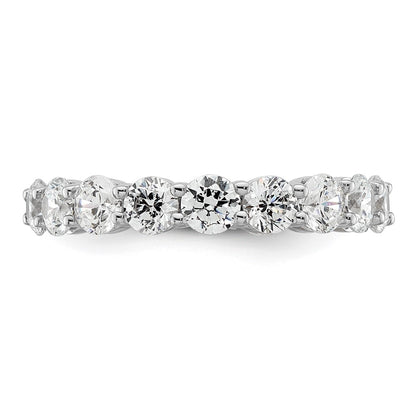 14k White Gold Polished Size 6 Shared Prong 3 carat Diamond Complete Eternity Band