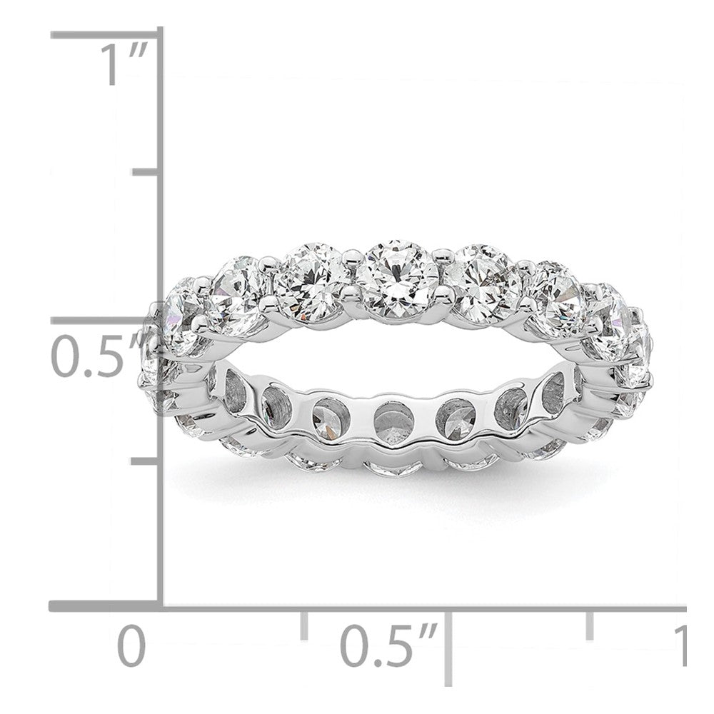 14k White Gold Polished Size 6 Shared Prong 3 carat Diamond Complete Eternity Band