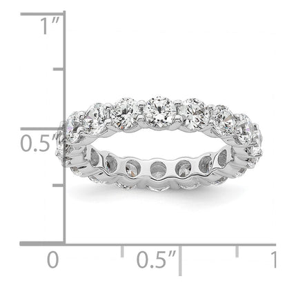 14k White Gold Polished Size 6 Shared Prong 3 carat Diamond Complete Eternity Band