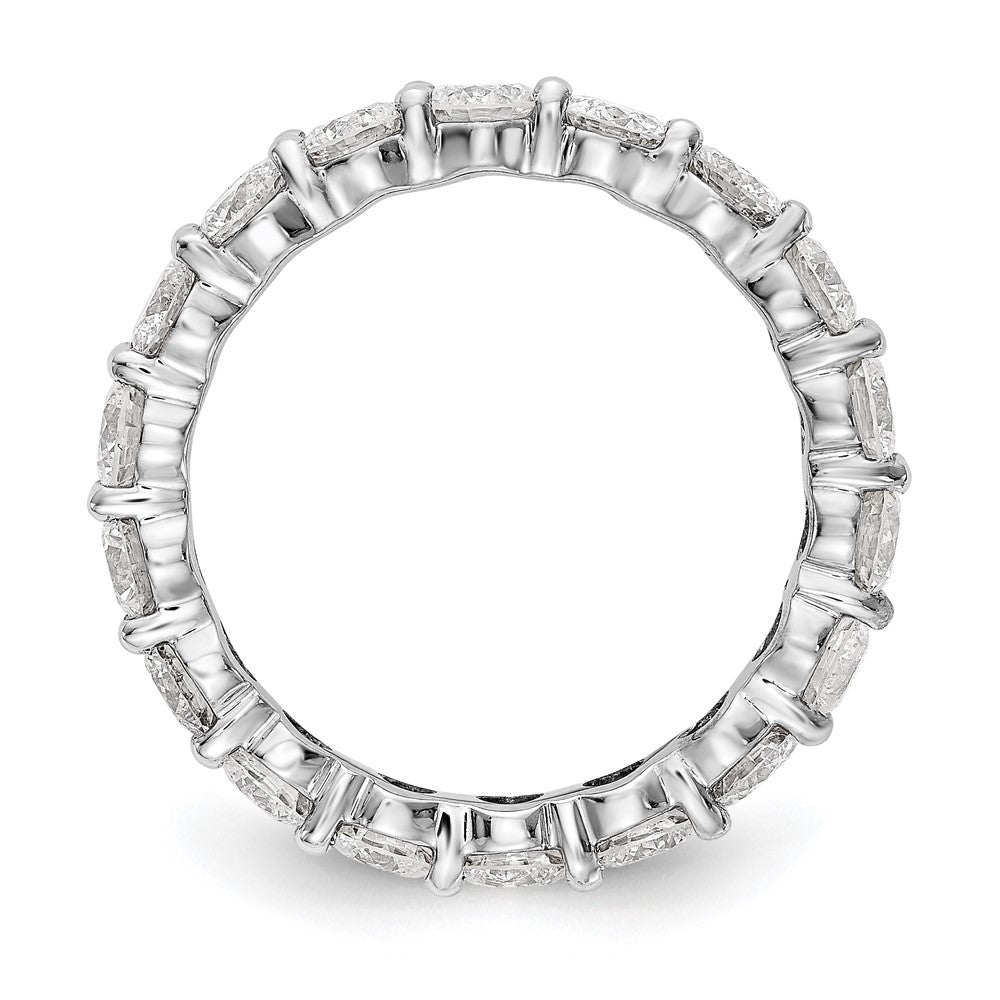 14k White Gold Polished Size 7 Shared Prong 3 carat Diamond Complete Eternity Band