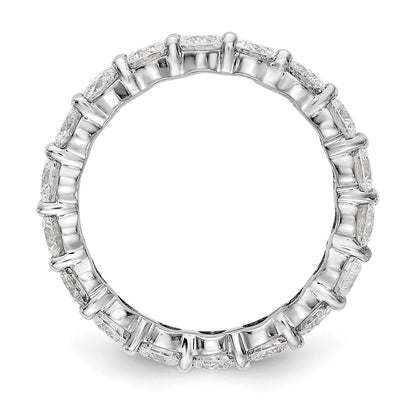 14k White Gold Polished Size 7 Shared Prong 3 carat Diamond Complete Eternity Band