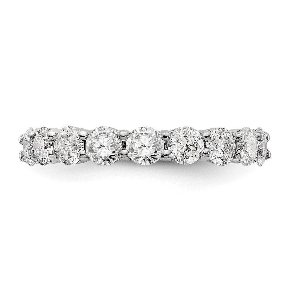 14k White Gold Polished Size 7 Shared Prong 3 carat Diamond Complete Eternity Band