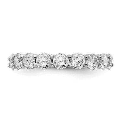 14k White Gold Polished Size 7 Shared Prong 3 carat Diamond Complete Eternity Band