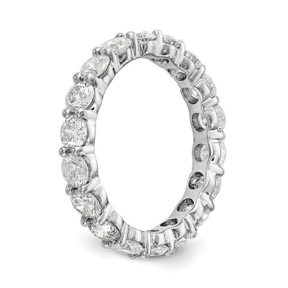 14k White Gold Polished Size 7 Shared Prong 3 carat Diamond Complete Eternity Band