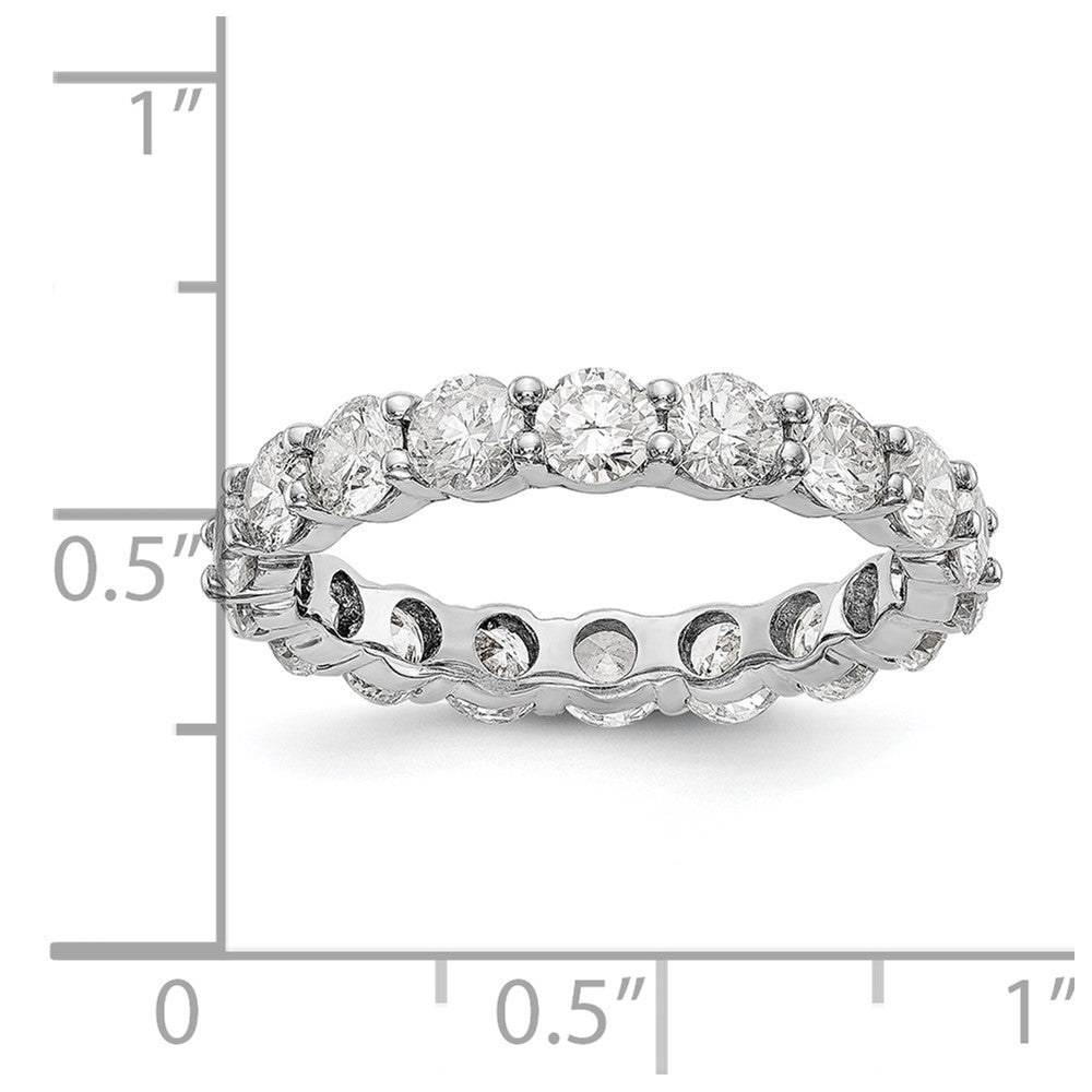 14k White Gold Polished Size 7 Shared Prong 3 carat Diamond Complete Eternity Band