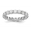 14k White Gold Polished Size 7 Shared Prong 3 carat Diamond Complete Eternity Band